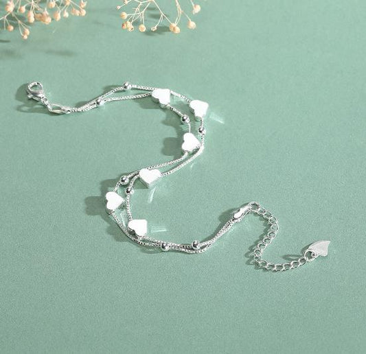 Bracelet full of hearts in 925 Silver