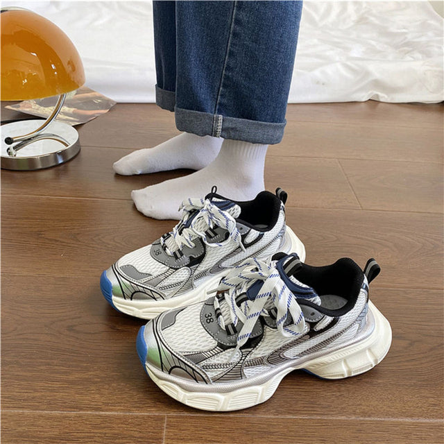 Men Women Sneakers Plus Size 41 42 43 Women's Casual Shoes Fashion Chunky Sneakers Woman Thick Sole Sport Shoes Big Size Shoes