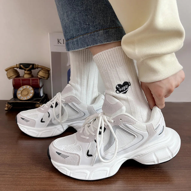 Men Women Sneakers Plus Size 41 42 43 Women's Casual Shoes Fashion Chunky Sneakers Woman Thick Sole Sport Shoes Big Size Shoes