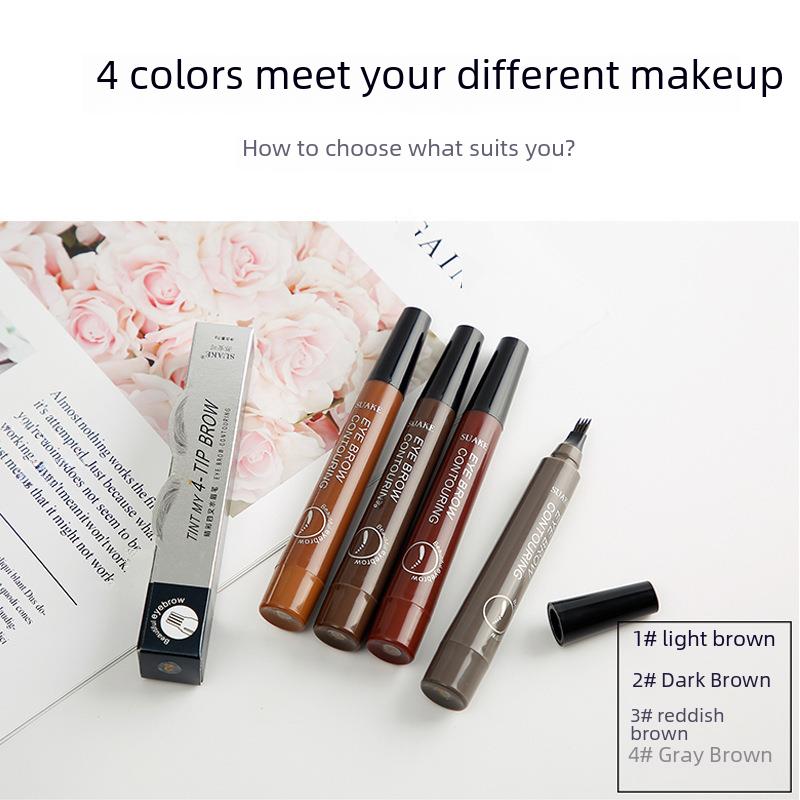 Su Ancan four-fork eyebrow pencil lasting non-faint eyebrow pencil four-head eyebrow pencil waterproof sweat-proof liquid eyebrow pencil