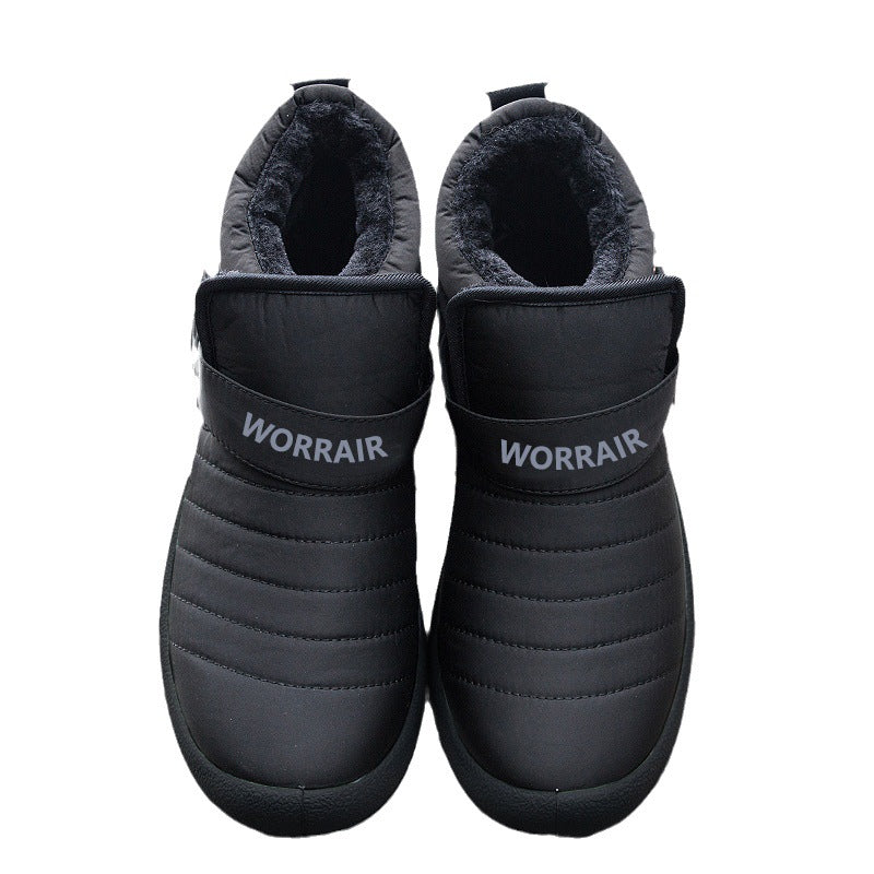 Nuevos zapatos de algodón zapatos de hombre zapatos cálidos de invierno forrados de lana impermeable antideslizante botas de nieve altas botas cortas botas de algodón de suela gruesa de los hombres