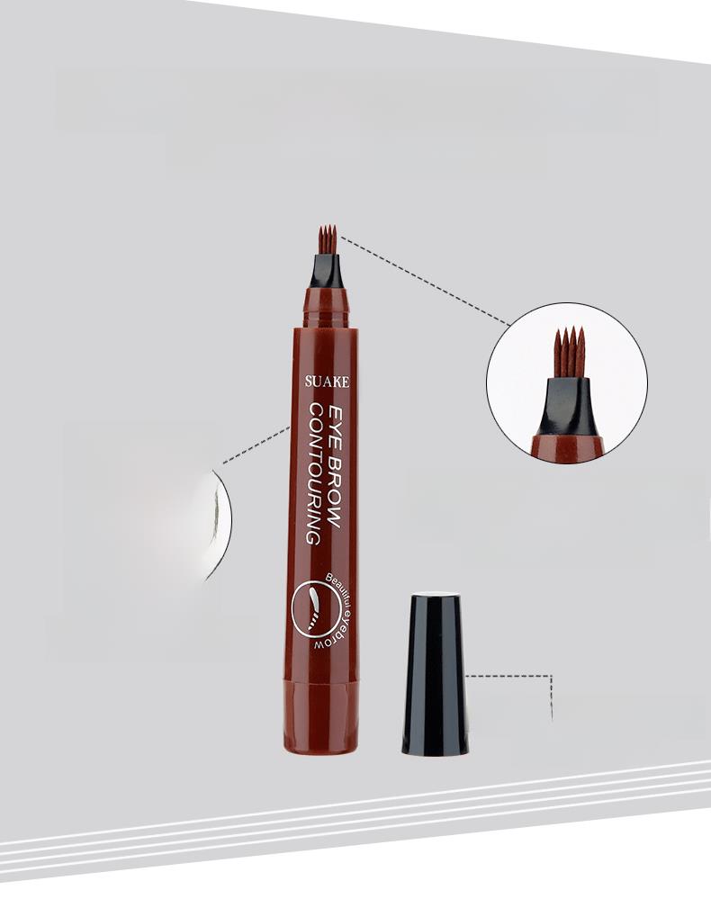 Su Ancan four-fork eyebrow pencil lasting non-faint eyebrow pencil four-head eyebrow pencil waterproof sweat-proof liquid eyebrow pencil