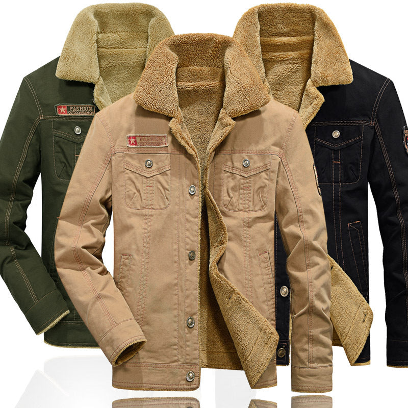 Winter Warm Jackets Men Thick Fleece Parkas Coats Casual Cotton Fur Collar Mens Military Tactical Bomber Jackets Outwear 5XL