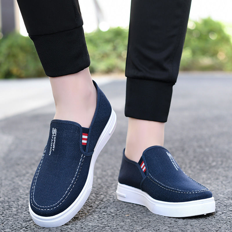 2024 nuevos zapatos de hombre zapatos casuales de primavera zapatos antideslizantes ligeros transpirables de los hombres zapatos de tela de fondo suave de mediana edad y ancianos