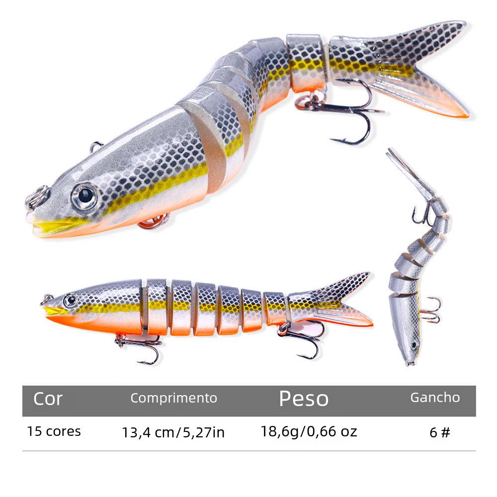 HENGJIA multi-section fish fake bait 18g bagged bait 8-section submerged bait foreign trade hot fishing gear wholesale
