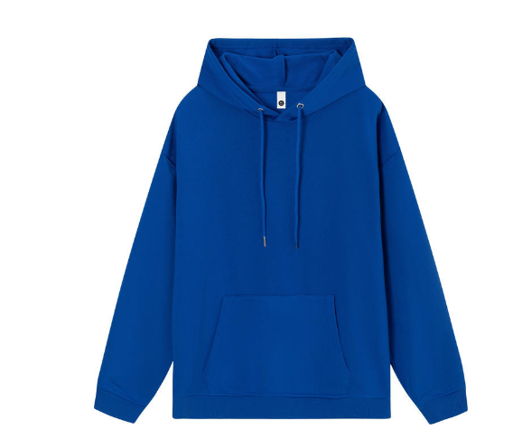 Fashion drop shoulder hooded loose cotton sweatshirt custom embroidered logo casual sports corporate group work clothes