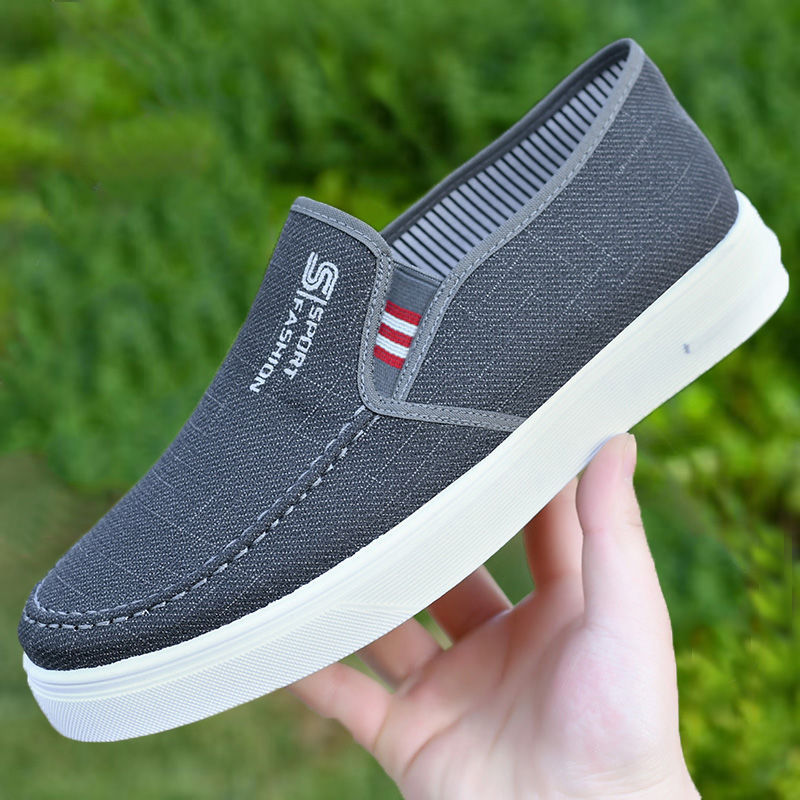 2024 nuevos zapatos de hombre zapatos casuales de primavera zapatos antideslizantes ligeros transpirables de los hombres zapatos de tela de fondo suave de mediana edad y ancianos