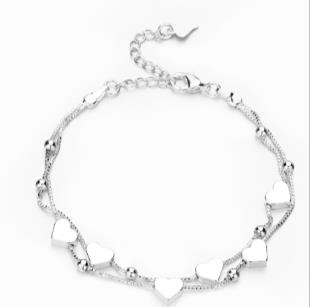 Bracelet full of hearts in 925 Silver