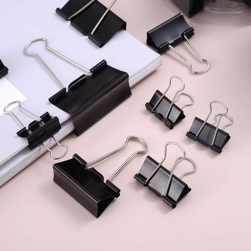 Factory direct black long tail clip barrel ticket clip financial bills test paper dovetail clip office stationery clip factory