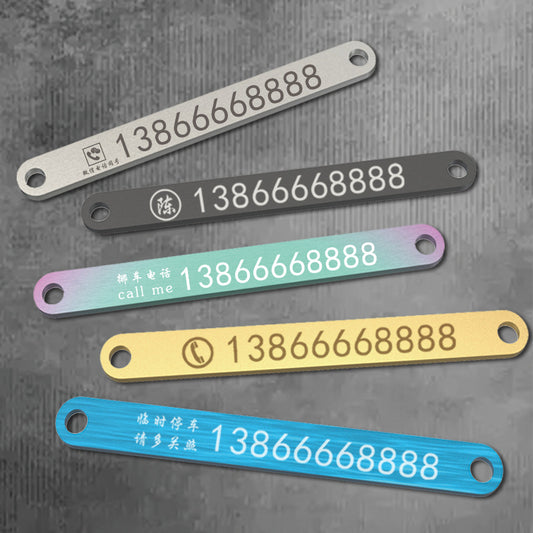 Manufacturer in stock car stainless steel temporary parking sign creative metal moving license plate personality number plate engraved