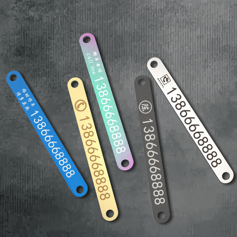Manufacturer in stock car stainless steel temporary parking sign creative metal moving license plate personality number plate engraved