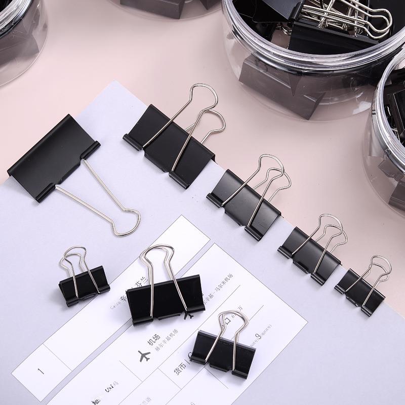 Factory direct black long tail clip barrel ticket clip financial bills test paper dovetail clip office stationery clip factory
