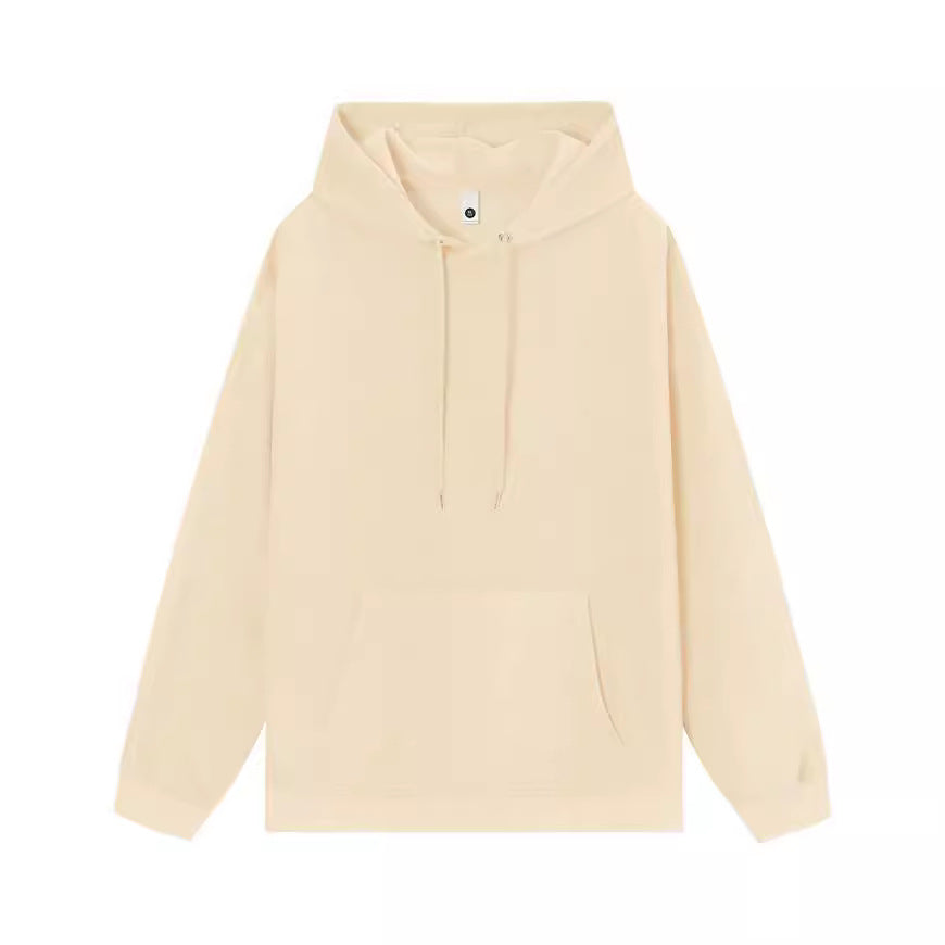 Fashion drop shoulder hooded loose cotton sweatshirt custom embroidered logo casual sports corporate group work clothes