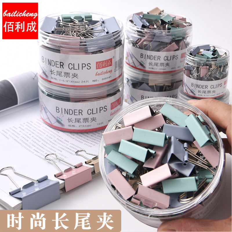 Factory direct black long tail clip barrel ticket clip financial bills test paper dovetail clip office stationery clip factory