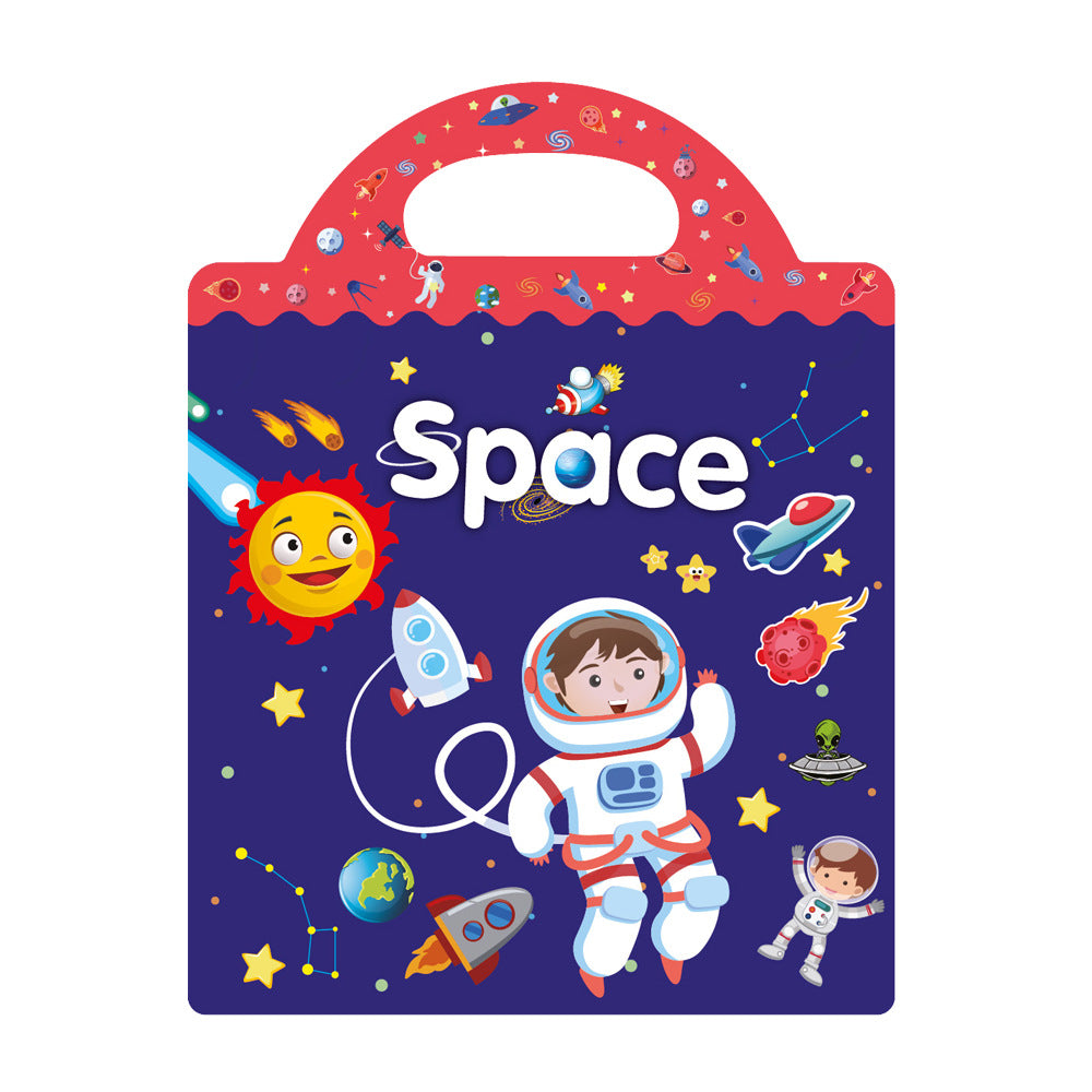 Cross-border children's sticker book wholesale early education concentration training repeated stickers animal dinosaur Marine scene sticker book
