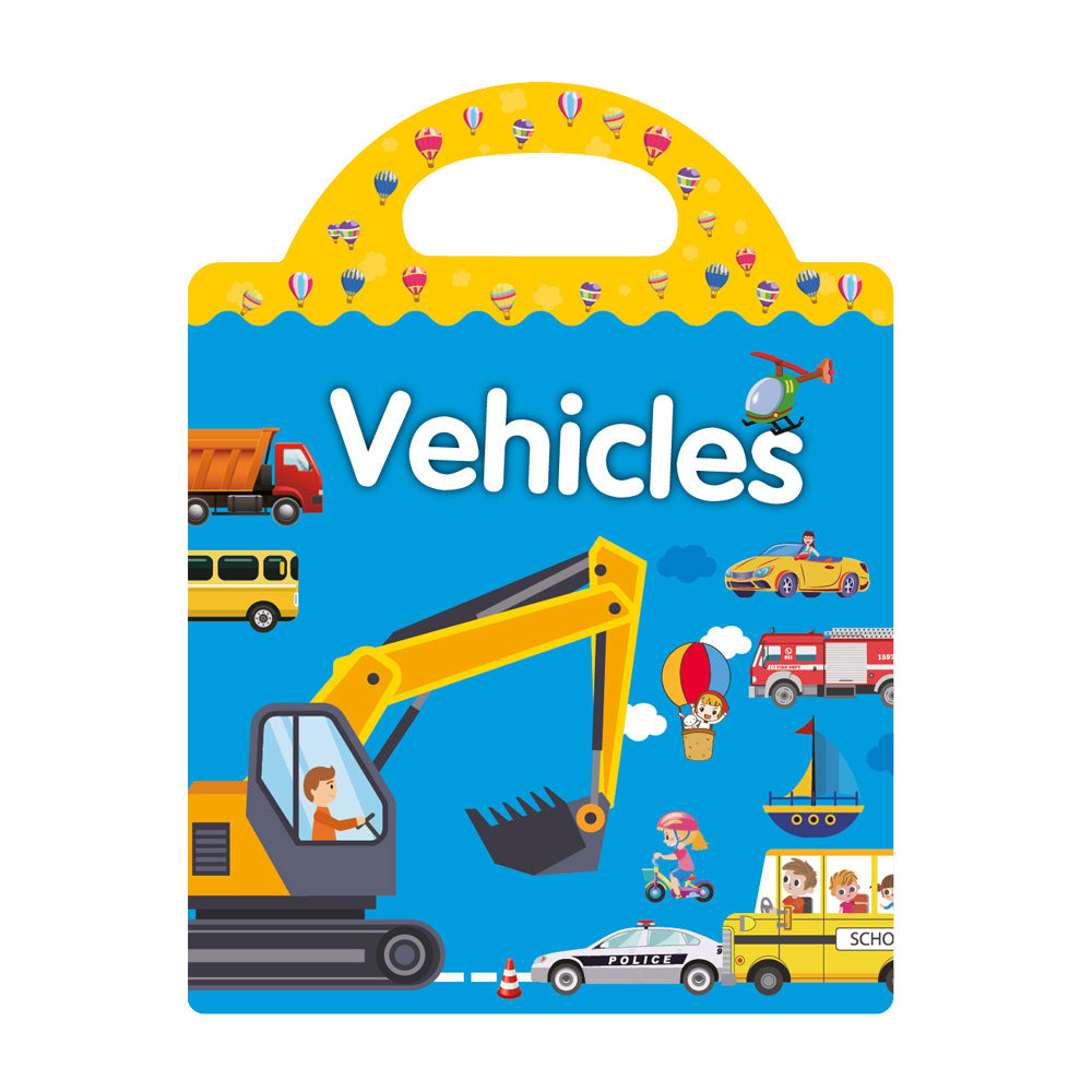 Cross-border children's sticker book wholesale early education concentration training repeated stickers animal dinosaur Marine scene sticker book