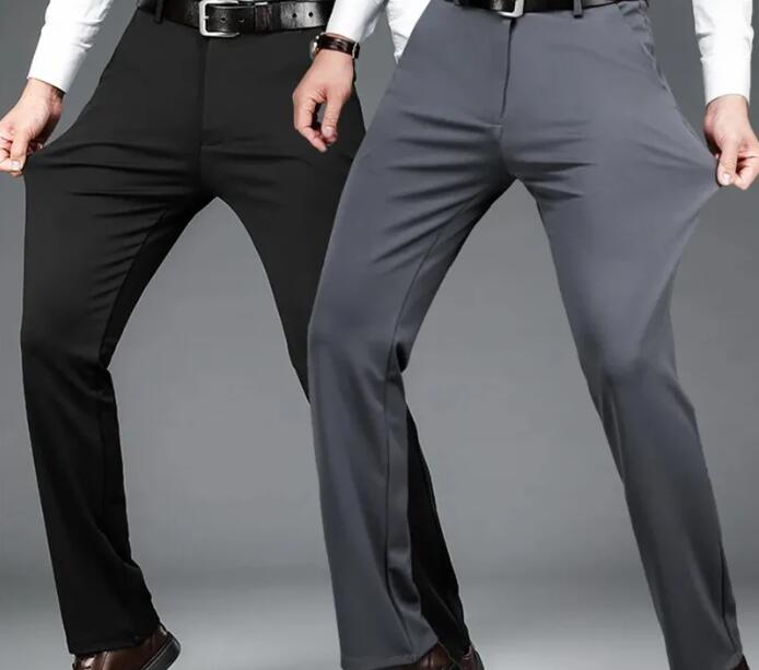 Long Pants Men's Elastic Straight Sleeve