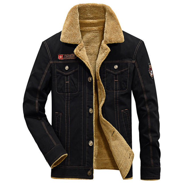Winter Warm Jackets Men Thick Fleece Parkas Coats Casual Cotton Fur Collar Mens Military Tactical Bomber Jackets Outwear 5XL