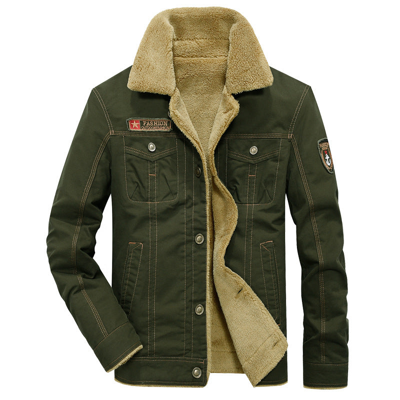 Winter Warm Jackets Men Thick Fleece Parkas Coats Casual Cotton Fur Collar Mens Military Tactical Bomber Jackets Outwear 5XL