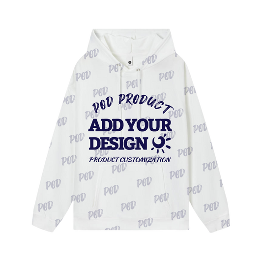 2028Fashion drop shoulder hooded loose cotton sweatshirt custom embroidered logo casual sports corporate group work clothes