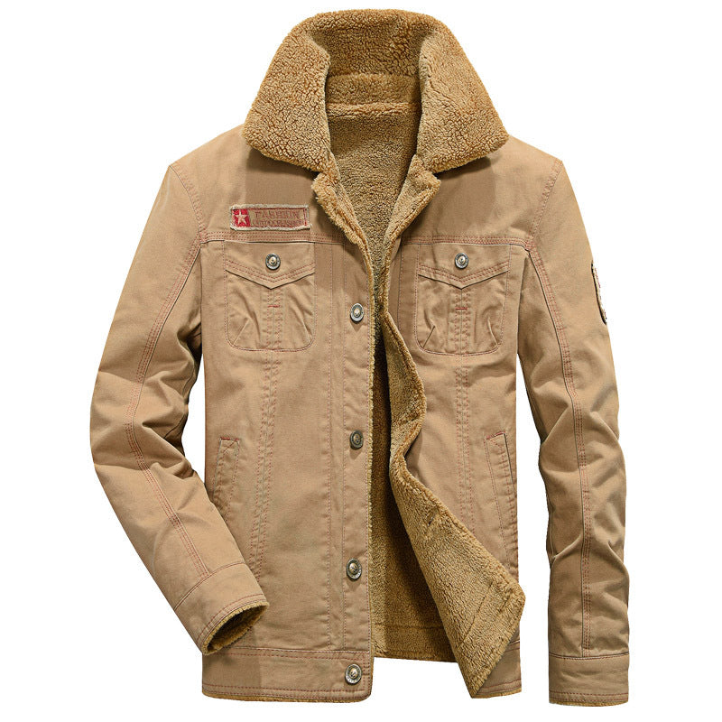 Winter Warm Jackets Men Thick Fleece Parkas Coats Casual Cotton Fur Collar Mens Military Tactical Bomber Jackets Outwear 5XL