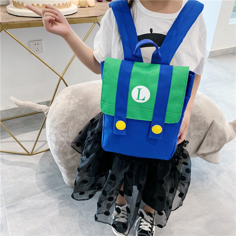 Student Schoolbag New Color Contrast Lightweight Weight-reducing Children's Backpack Cute Mary Internet Celebrant Boys and Girls Infant Backpack