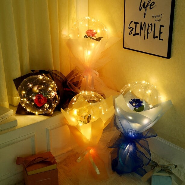 Mother's Day LED glow balloon rose bouquet-DIY
