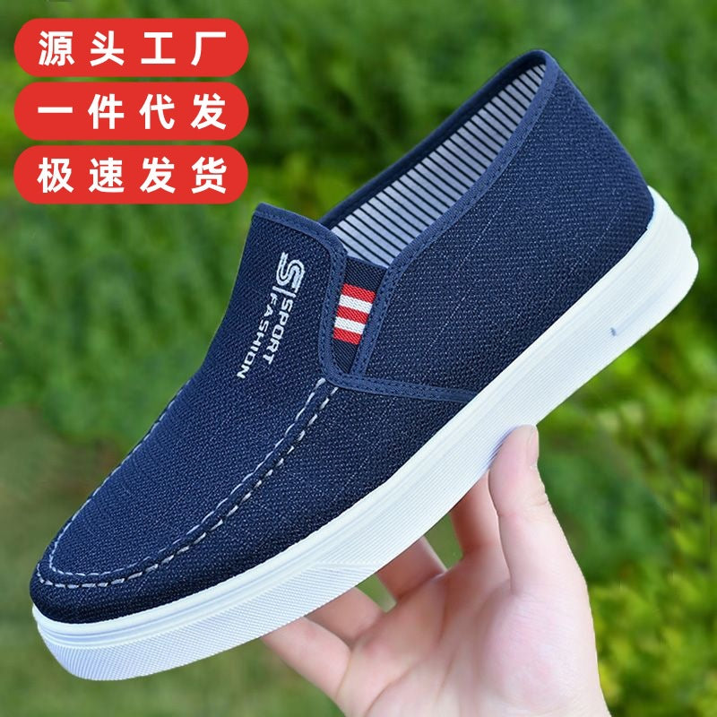 2024 nuevos zapatos de hombre zapatos casuales de primavera zapatos antideslizantes ligeros transpirables de los hombres zapatos de tela de fondo suave de mediana edad y ancianos