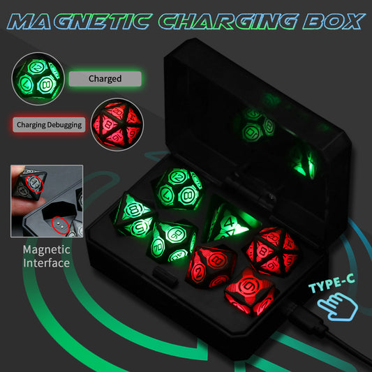 Charging Multi-faceted Dice Chips Luminous Table Game Cool Run Flash LED Color Sieve DND Dungeons & Dragons Props